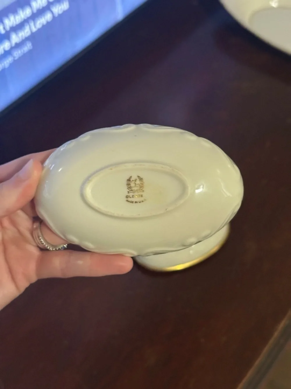 Vintage Lenox Lyric Ivory Porcelain Trinket Box